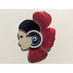 lea stein Paris art deco petal brooch